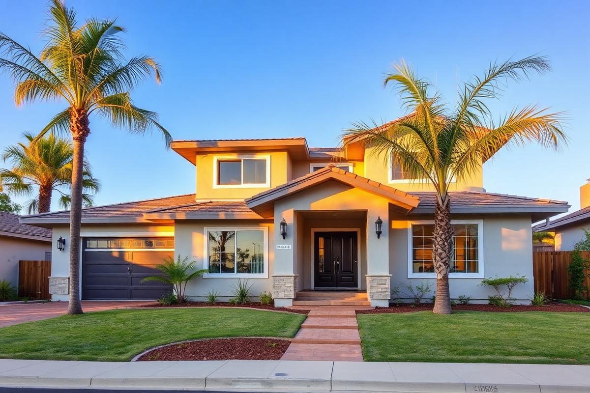 San Diego residential home exterior with palm trees representing residential mold inspection service